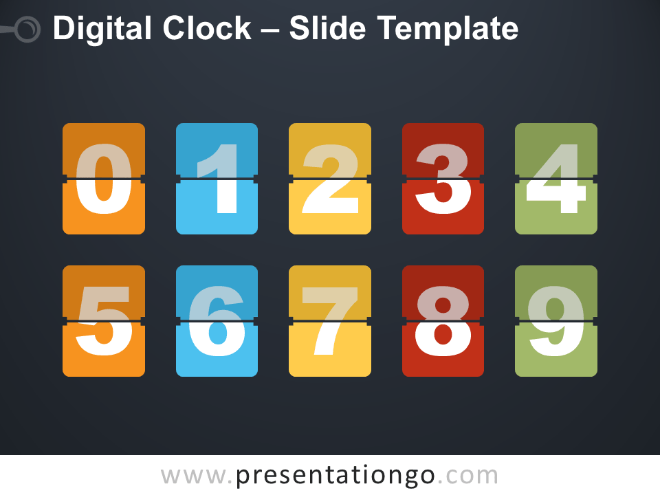 Reloj Digital Gráfico Gratis Para PowerPoint Y Google Slides