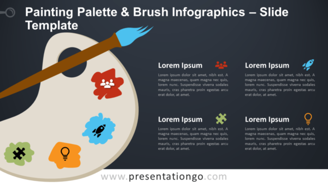 Paleta de Pintura Y Pincel Gráfico Gratis Para PowerPoint Y Google Slides