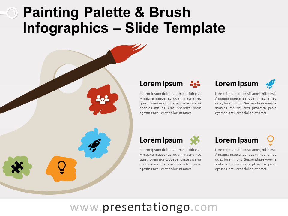 Paleta de Pintura Y Pincel Gráfico Gratis Para PowerPoint Y Google Slides