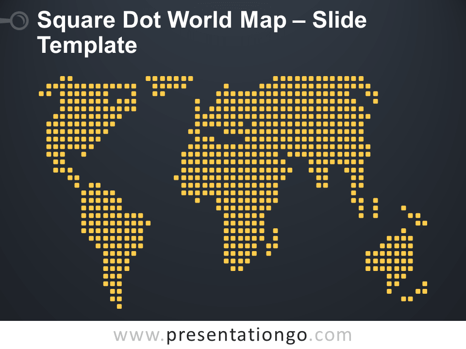 Mapa Mundial de Puntos Cuadrados Gratis Para PowerPoint Y Google Slides