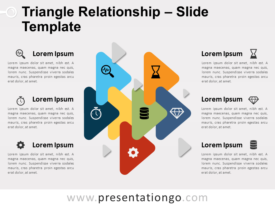 Triángulo de relación Gráfico Gratis Para PowerPoint Y Google Slides