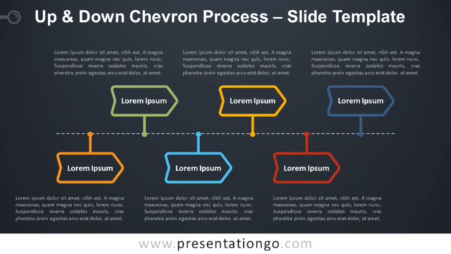 Proceso Gratis de Chevron Hacia Arriba Y Abajo Para PowerPoint y Google Slides