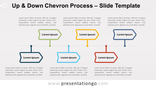Proceso Gratis de Chevron Hacia Arriba Y Abajo Para PowerPoint y Google Slides