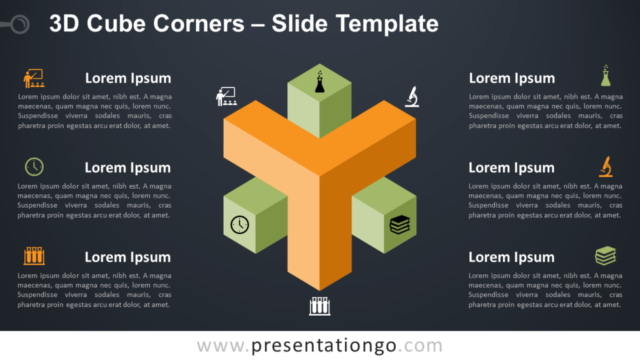 Gráficos Gratis de Esquinas de Cubos 3D Para PowerPoint Y Google Slides