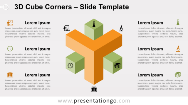 Gráficos Gratis de Esquinas de Cubos 3D Para PowerPoint Y Google Slides
