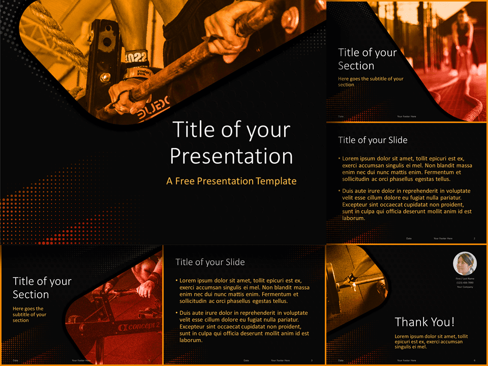 Plantilla Gratis Crossfit Para PowerPoint Y Google Slides