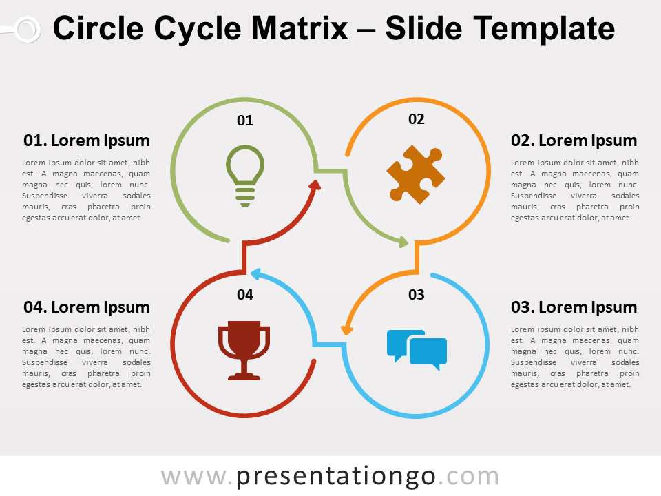 Matriz de Ciclo Circular Gráfico Gratis Para PowerPoint Y Google Slides