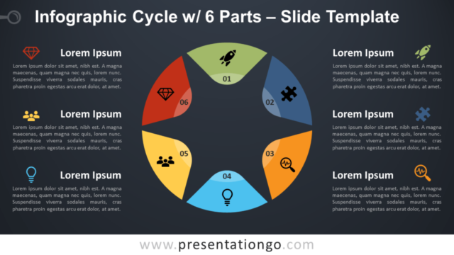Infografía de Ciclo Con 6 Partes Gratis Para PowerPoint Y Google Slides