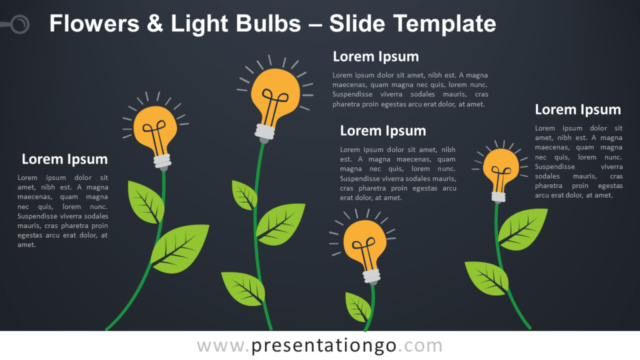 Plantas Y Bombillas Gráfico Gratis Para PowerPoint Y Google Slides
