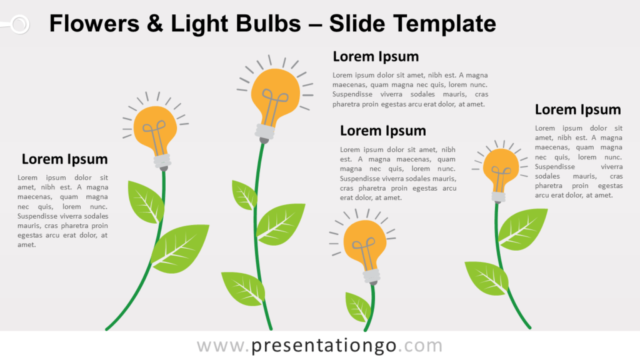 Plantas Y Bombillas Gráfico Gratis Para PowerPoint Y Google Slides