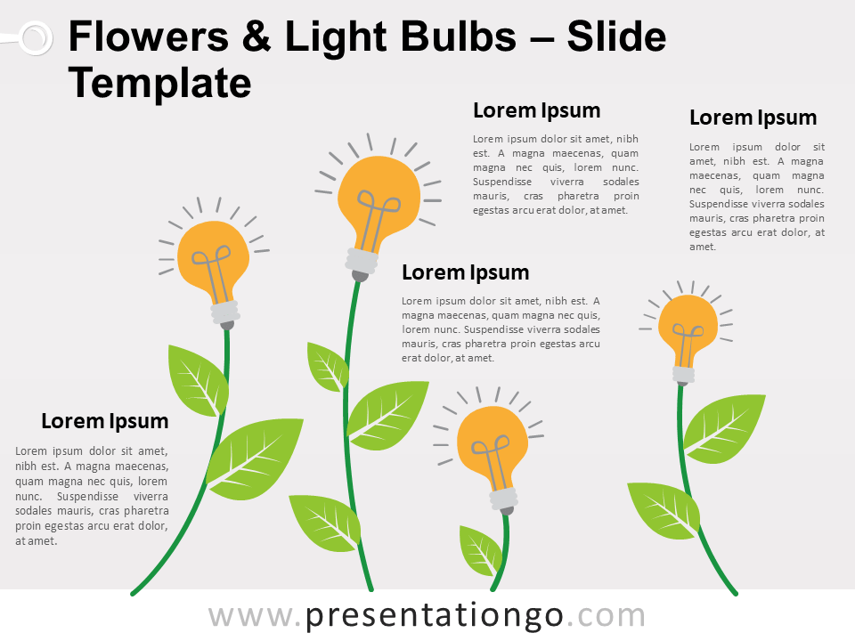 Plantas Y Bombillas Gráfico Gratis Para PowerPoint Y Google Slides
