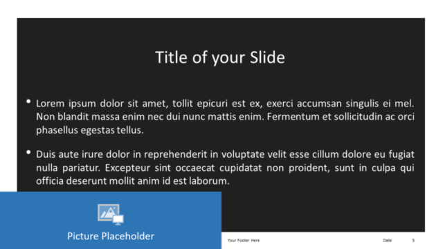 Marco Gris - Plantilla Gratis Para PowerPoint Y Google Slides - Diapositiva de Título Y Contenido & Con Marcador de Posición de Imagen