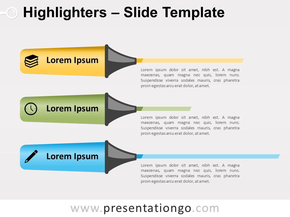Resaltadores Gráfico Gratis Para PowerPoint Y Google Slides