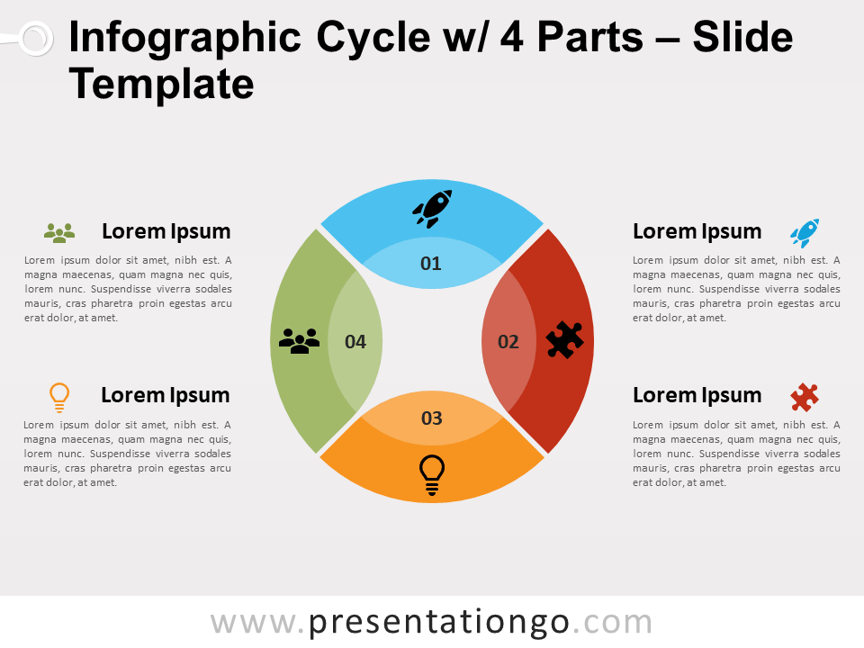 Infografía Circular Con 4 Partes Gratis Para PowerPoint Y Google Slides