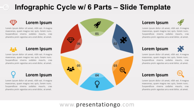 Infografía de Ciclo Con 6 Partes Gratis Para PowerPoint Y Google Slides