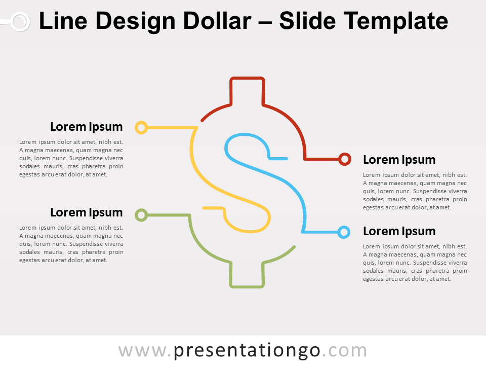 Dólar en Diseño de Línea Gráfico Gratis Para PowerPoint Y Google Slides