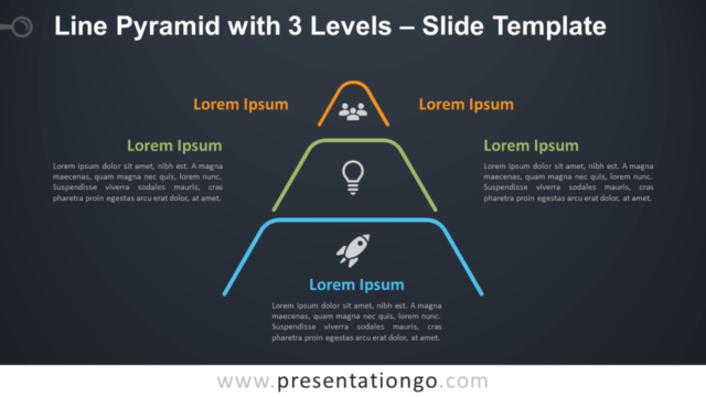 Pirámide de Línea Con 3 Niveles Gráfico Gratis Para PowerPoint Y Google Slides