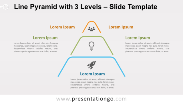 Pirámide de Línea Con 3 Niveles Gráfico Gratis Para PowerPoint Y Google Slides