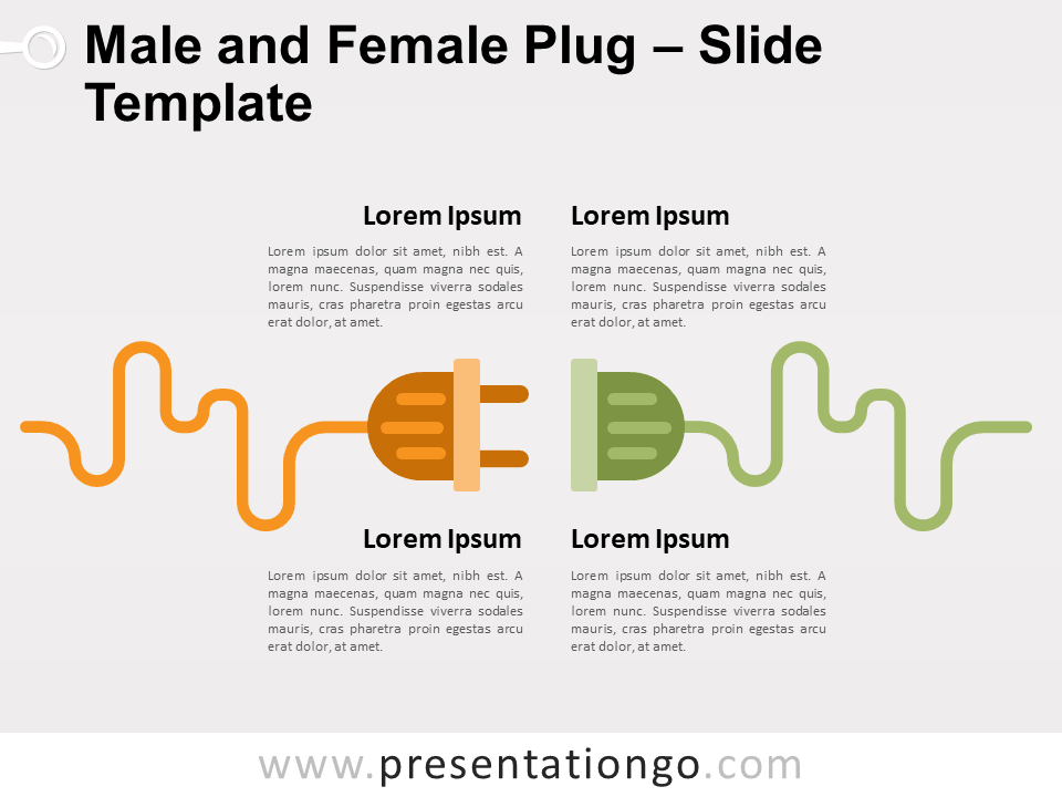 Enchufe Masculino Y Femenino Gráfico Gratis Para PowerPoint Y Google Slides