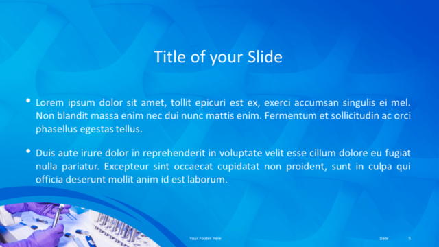 Plantilla Gratis de Investigación Médica Para PowerPoint Y Google Slides - Diapositiva de Título Y Contenido