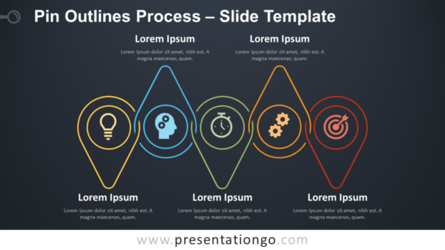 Proceso de Contorno de Alfileres Gráfico Gratis Para PowerPoint Y Google Slides
