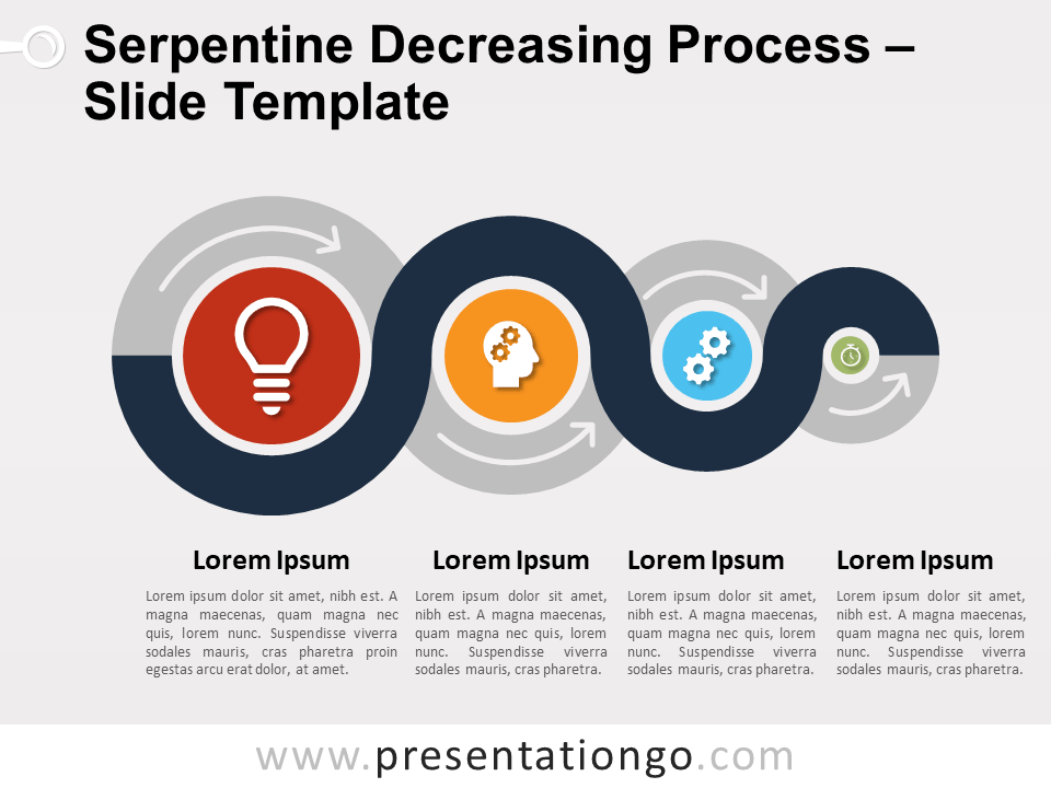 Proceso de Disminución Serpentina Gráfico Gratis Para PowerPoint Y Google Slides
