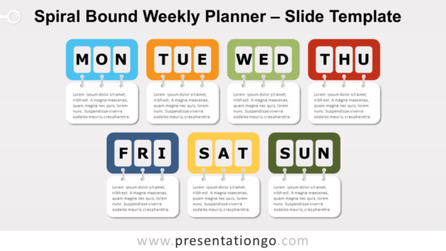 Planificación Semanal en Espiral Con Anillas Gráfico Gratis Para PowerPoint Y Google Slides