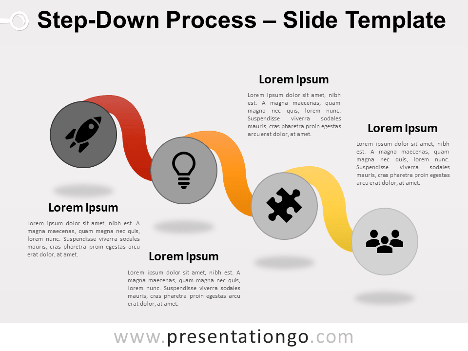 Proceso Descendente Gráfico Gratis Para PowerPoint Y Google Slides