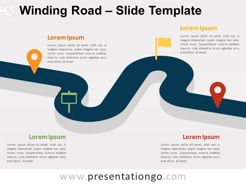 Camino Sinuoso Gráfico Gratis Para PowerPoint Y Google Slides