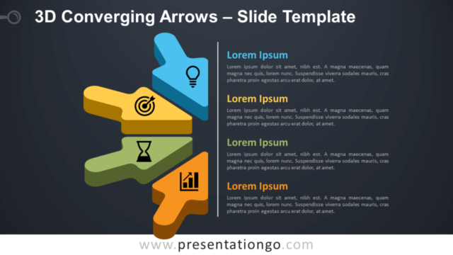 Flechas Convergentes 3D Gráfico Gratis Para PowerPoint Y Google Slides