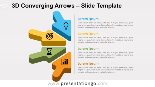 Flechas Convergentes 3D Gráfico Gratis Para PowerPoint Y Google Slides