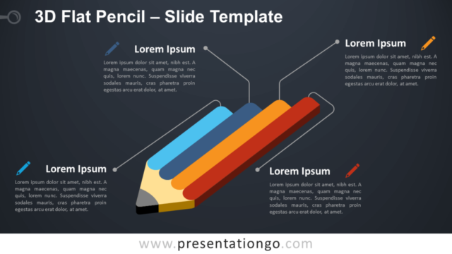 Lápiz Plano 3D Gráfico Gratis Para Powerpoint Y Google Slides