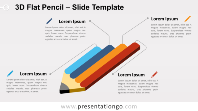 Lápiz Plano 3D Gráfico Gratis Para Powerpoint Y Google Slides