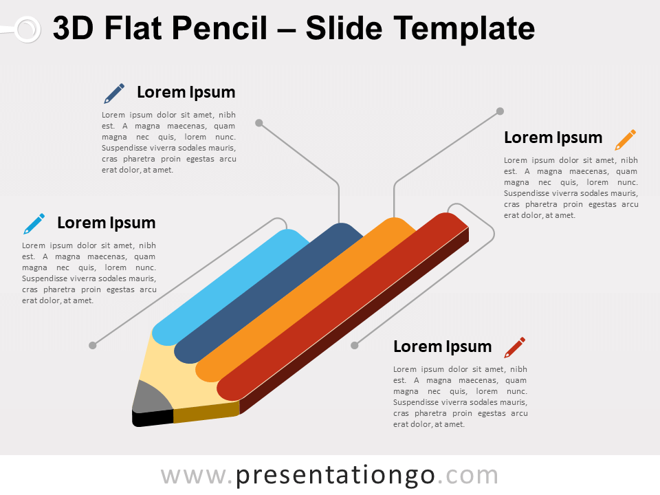 Lápiz Plano 3D Gráfico Gratis Para Powerpoint Y Google Slides