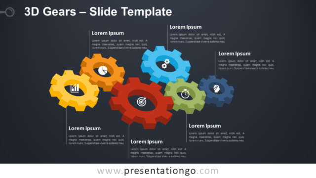 Engranajes 3D Gráfico Gratis Para PowerPoint Y Google Slides
