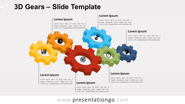 Engranajes 3D Gráfico Gratis Para PowerPoint Y Google Slides
