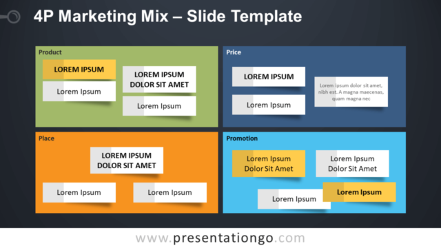 Mezcla de Marketing 4P Gráfico Gratis Para PowerPoint Y Google Slides