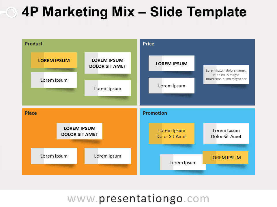 Mezcla de Marketing 4P Gráfico Gratis Para PowerPoint Y Google Slides