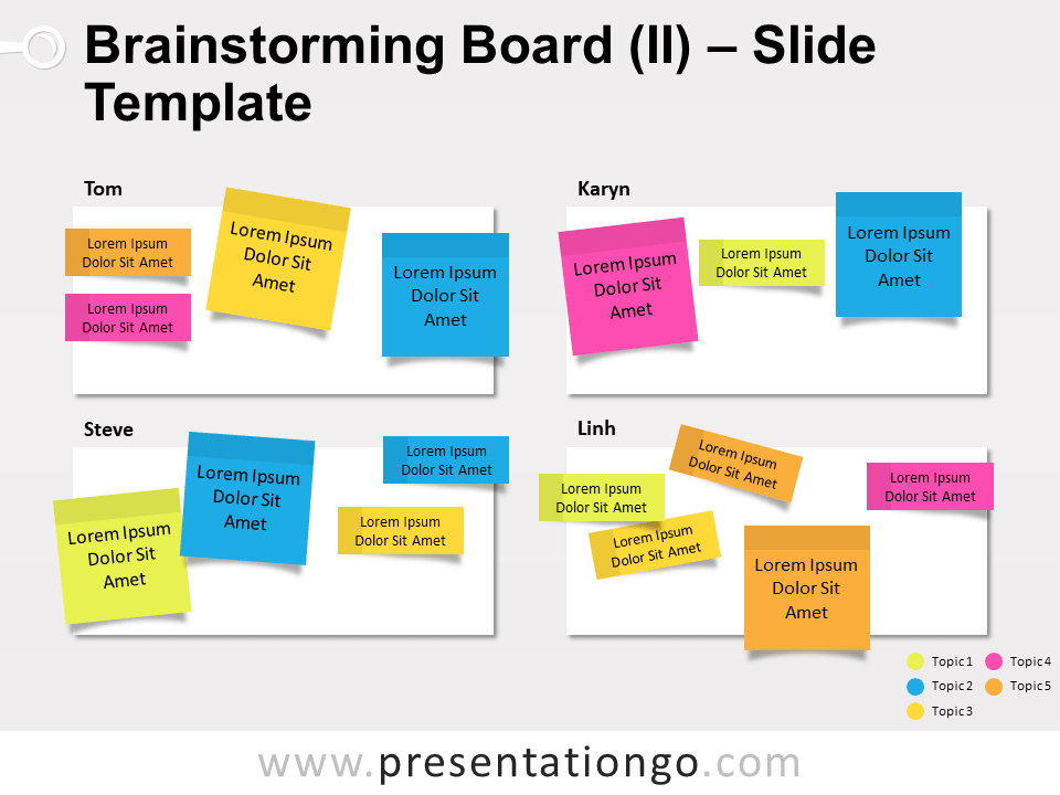 Otro Tablero de Lluvia de Ideas Gráfico Gratis Para PowerPoint Y Google Slides