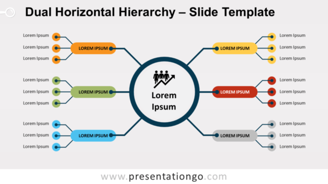 Jerarquía Horizontal Dual Diagrama Gratis Para PowerPoint Y Google Slides
