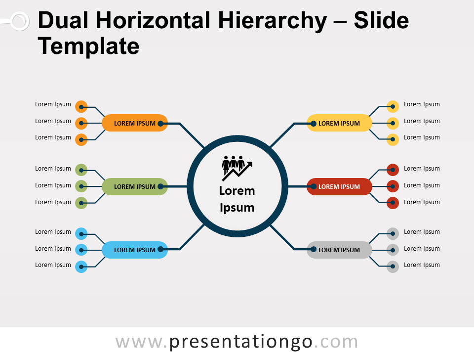 Jerarquía Horizontal Dual Diagrama Gratis Para PowerPoint Y Google Slides