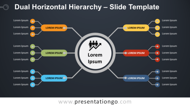 Jerarquía Horizontal Dual Diagrama Gratis Para PowerPoint Y Google Slides