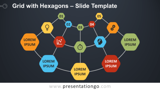 Cuadrícula Con Hexágonos Diagrama Gratis Para PowerPoint Y Google Slides