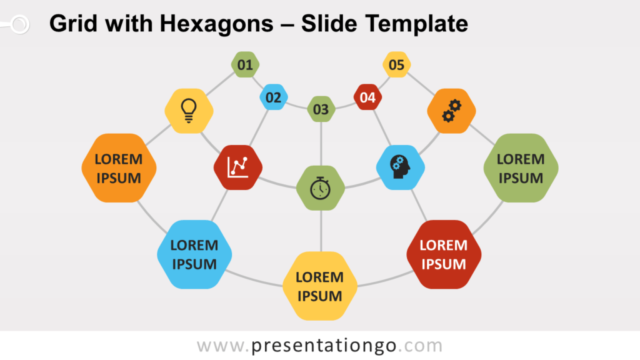 Cuadrícula Con Hexágonos Diagrama Gratis Para PowerPoint Y Google Slides