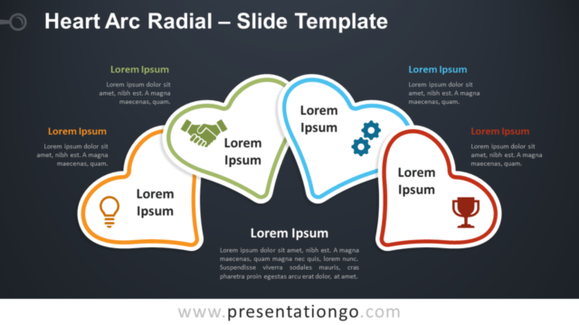 Arco Radial de Corazones Gráfico Gratis Para PowerPoint Y Google Slides