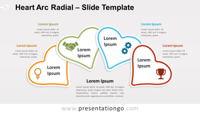 Arco Radial de Corazones Gráfico Gratis Para PowerPoint Y Google Slides