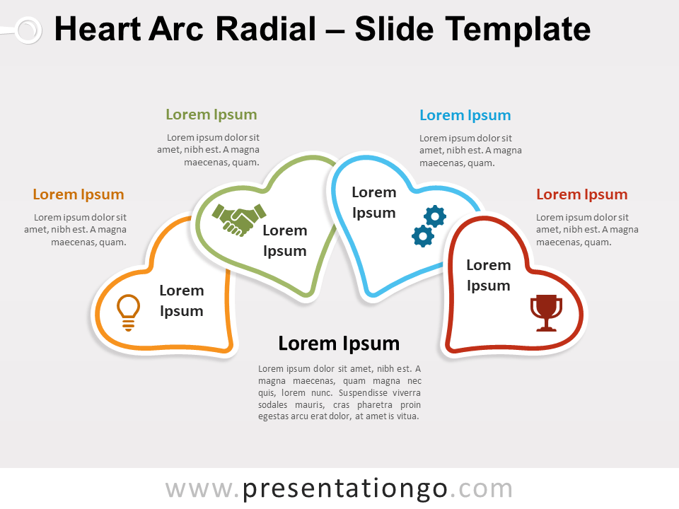 Arco Radial de Corazones Gráfico Gratis Para PowerPoint Y Google Slides