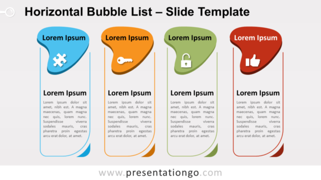 Lista de Burbujas Horizontales Gráfico Gratis Para PowerPoint Y Google Slides