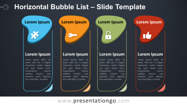 Lista de Burbujas Horizontales Gráfico Gratis Para PowerPoint Y Google Slides