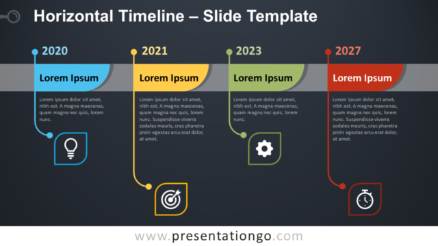 Línea de Tiempo Horizontal Diagrama Gratis Para PowerPoint Y Google Slides